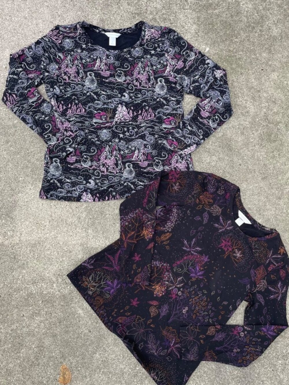 Y2K Style Autumn Winter Top Tee 2 pc Set Cotton Stretch 2010s Black M Whimsical